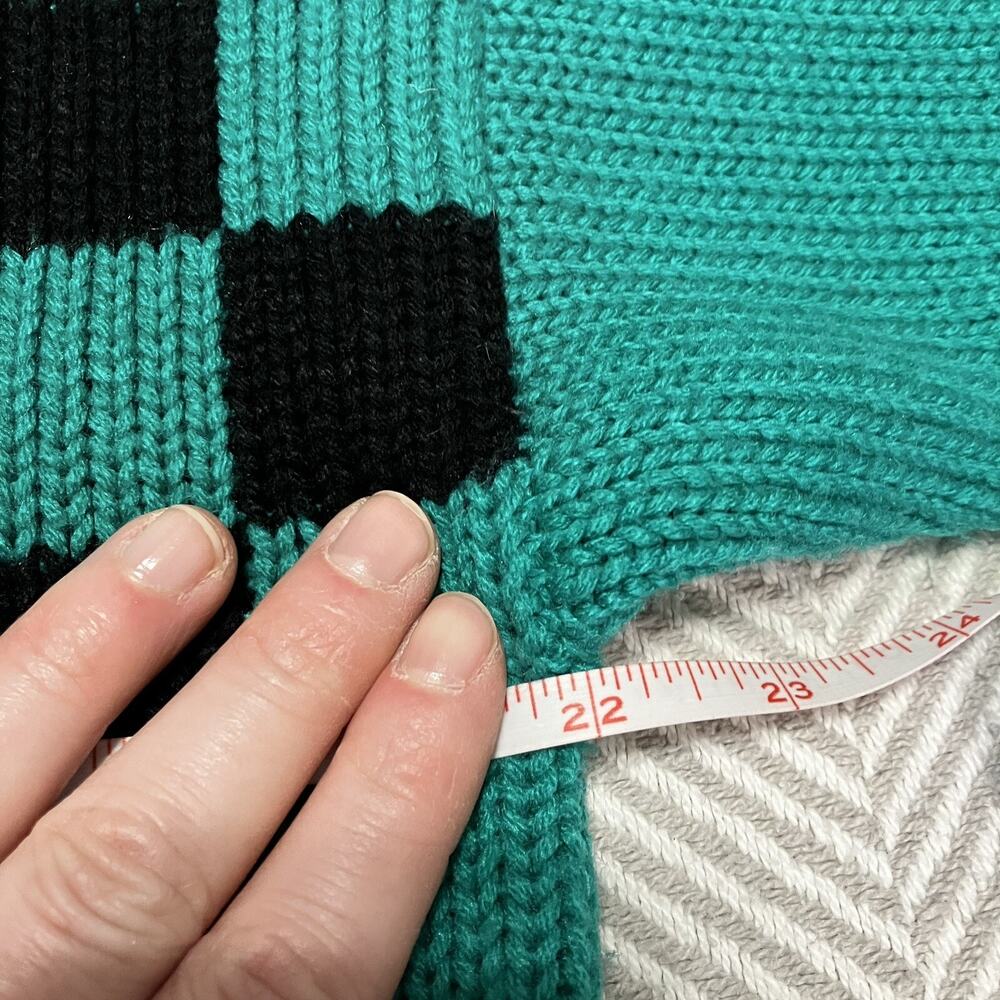 Vintage Queens Way to Fashion Oversized Pullover Sweater Teal Black Size Large - Picture 6 of 8
